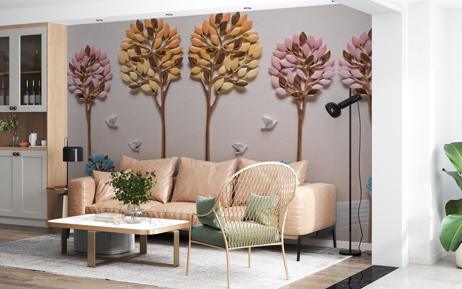 Fotobehang palmbomen en tropische kust