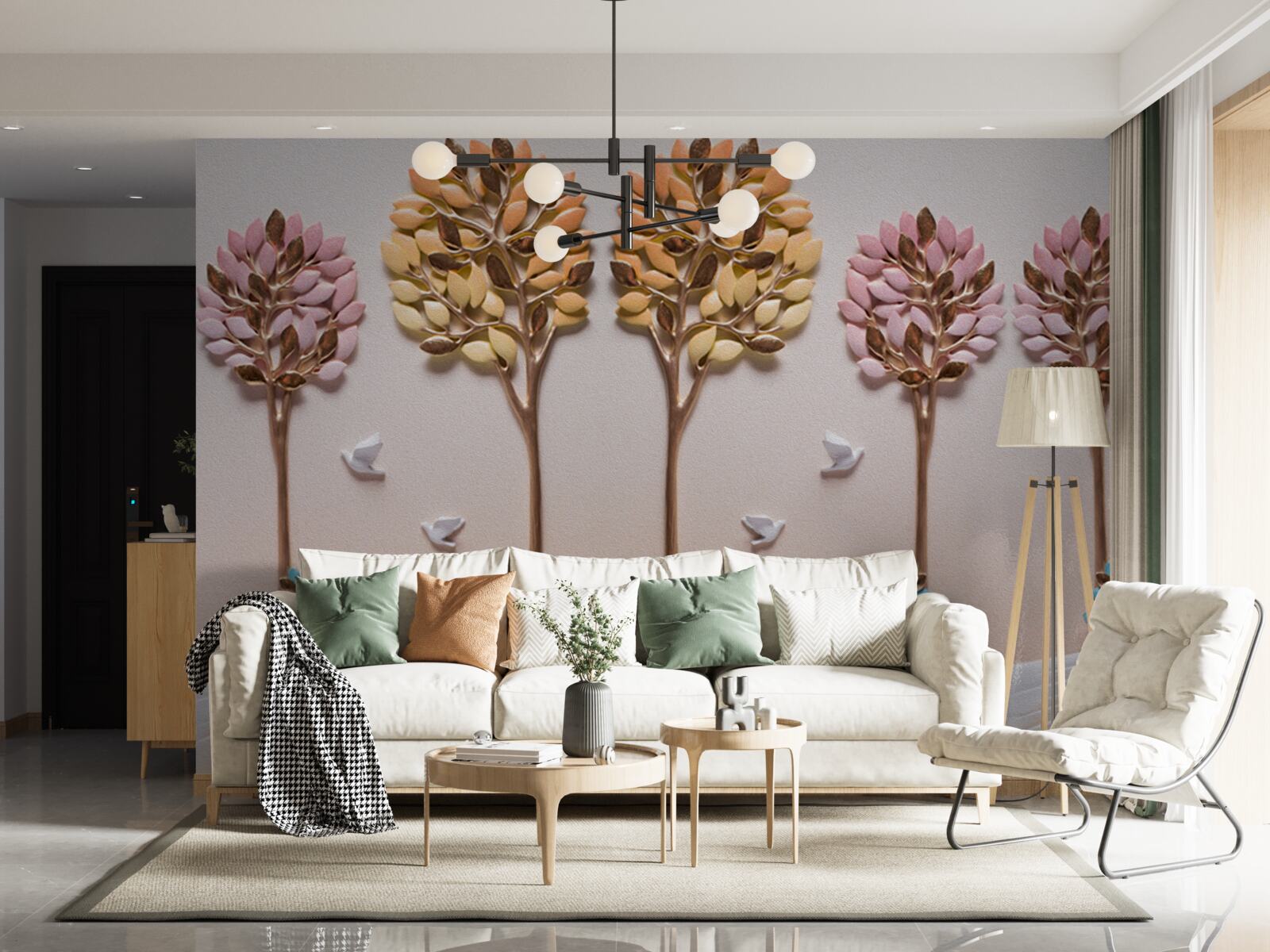 Fotobehang palmbomen en tropische kust