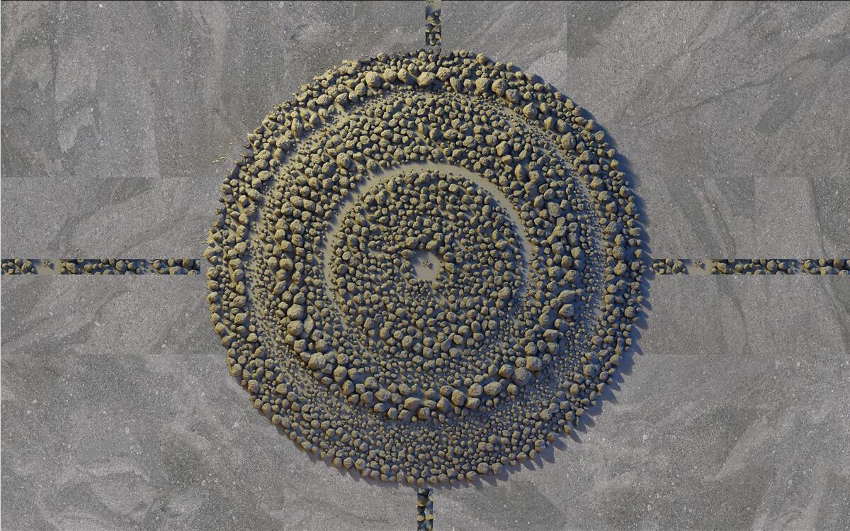 Fotobehang een park met een groene, cirkelvormige aanblik