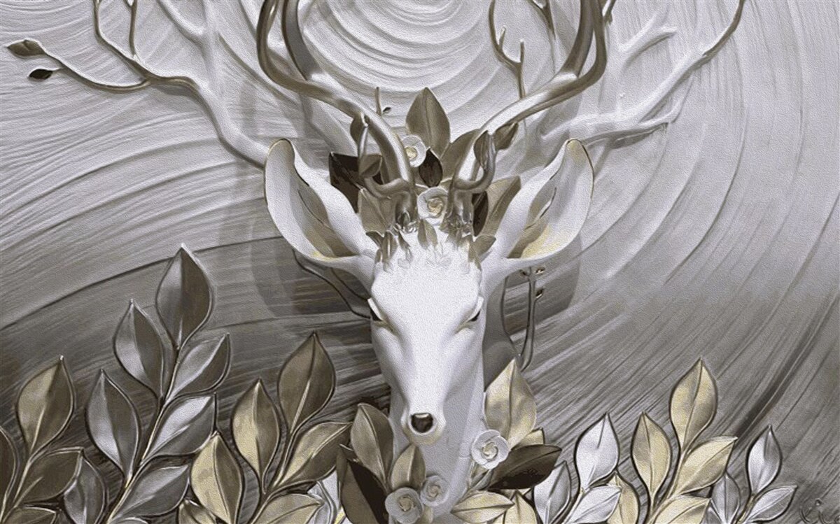 Fotobehang majestueus hert met verbazingwekkende horens