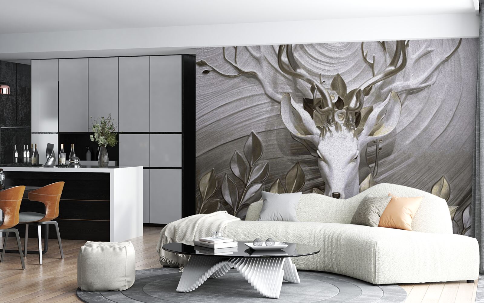 Fotobehang majestueus hert met verbazingwekkende horens