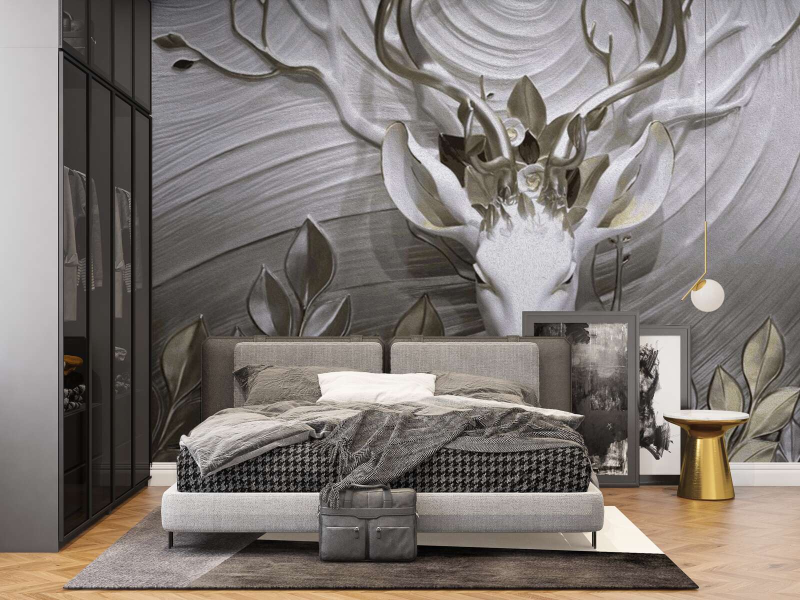 Fotobehang majestueus hert met verbazingwekkende horens