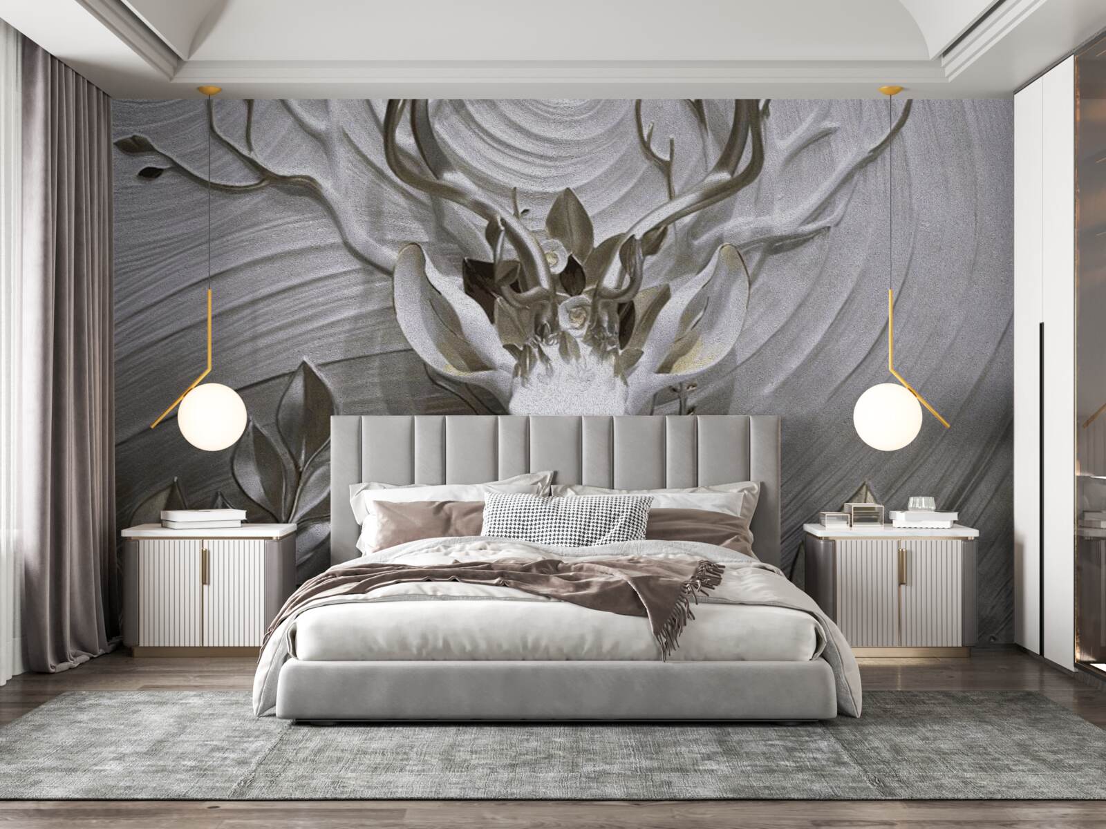 Fotobehang majestueus hert met verbazingwekkende horens