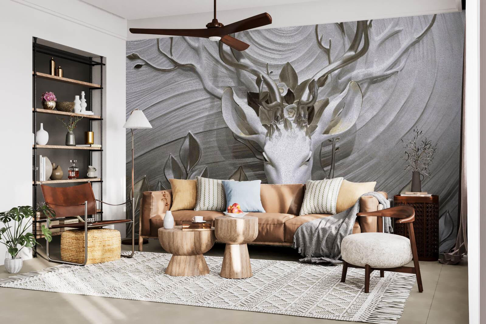 Fotobehang majestueus hert met verbazingwekkende horens