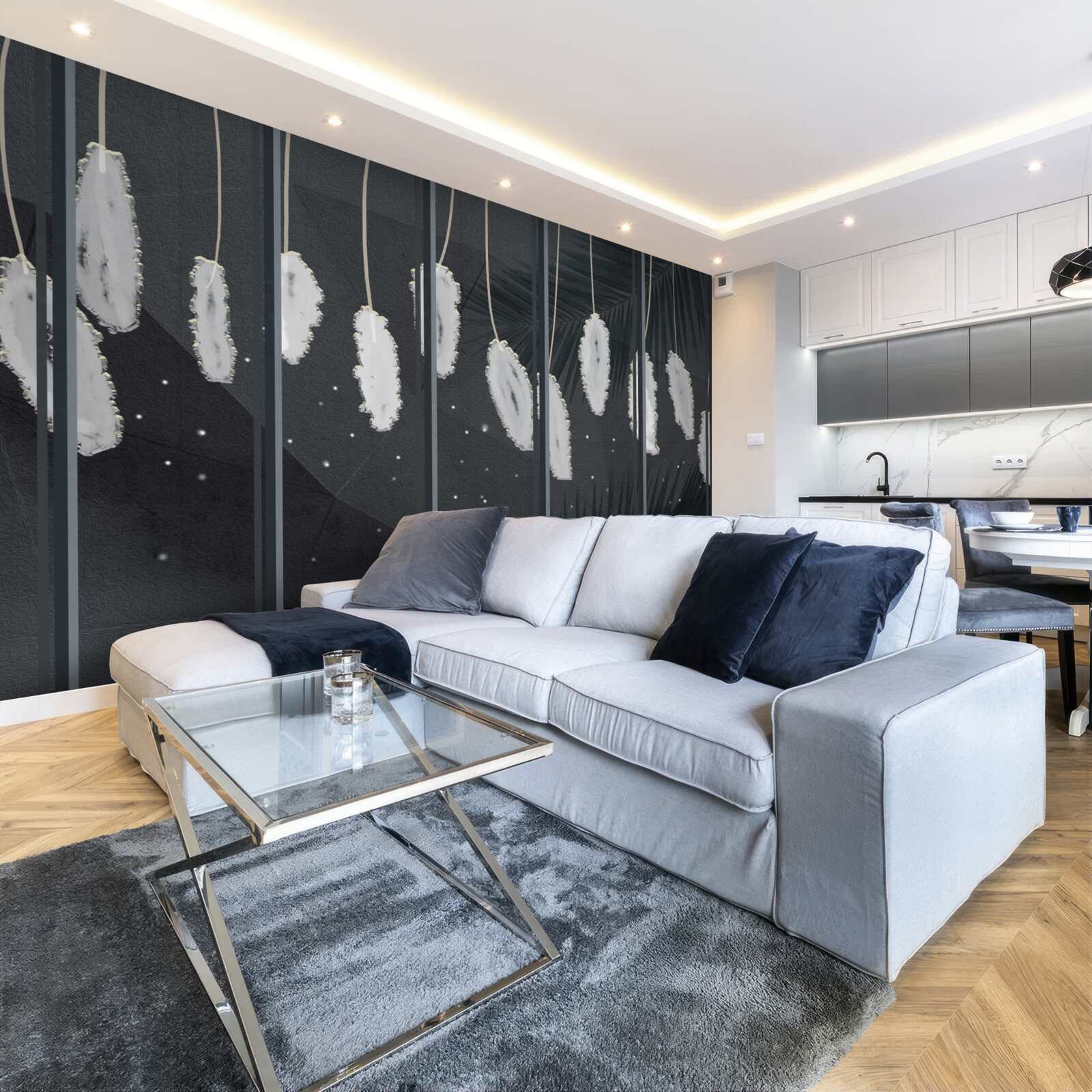 Fotobehang dons achter het avondglas