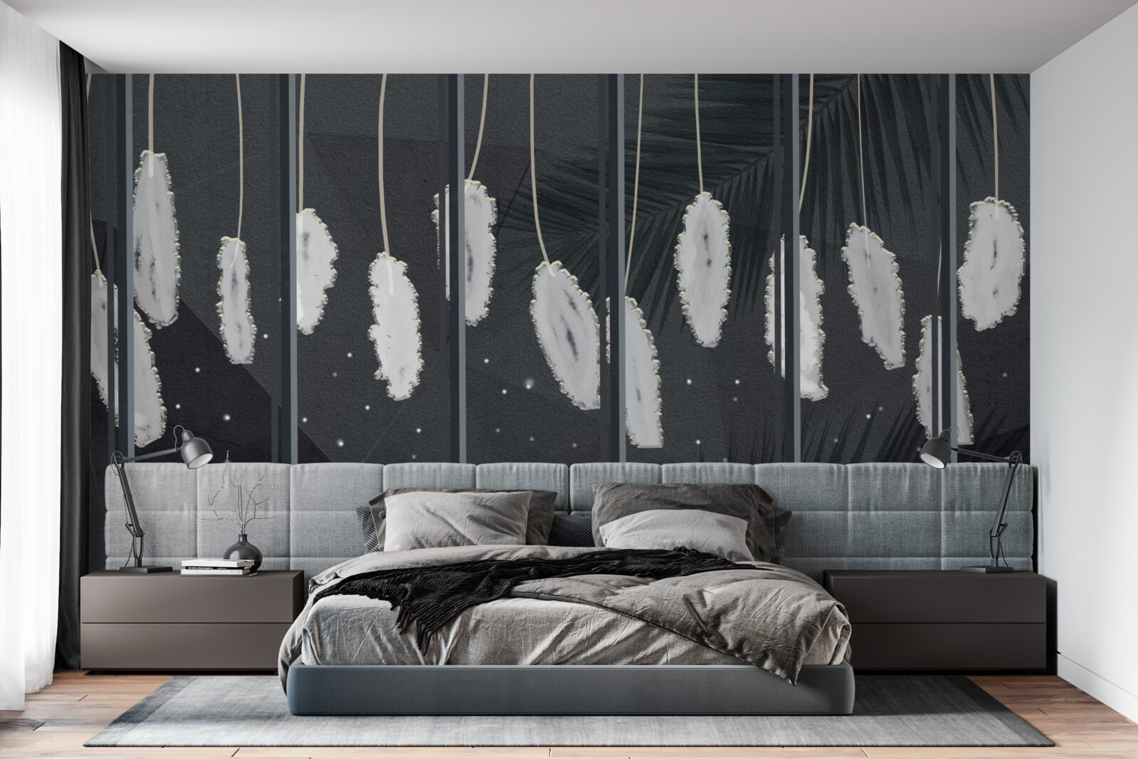 Fotobehang dons achter het avondglas