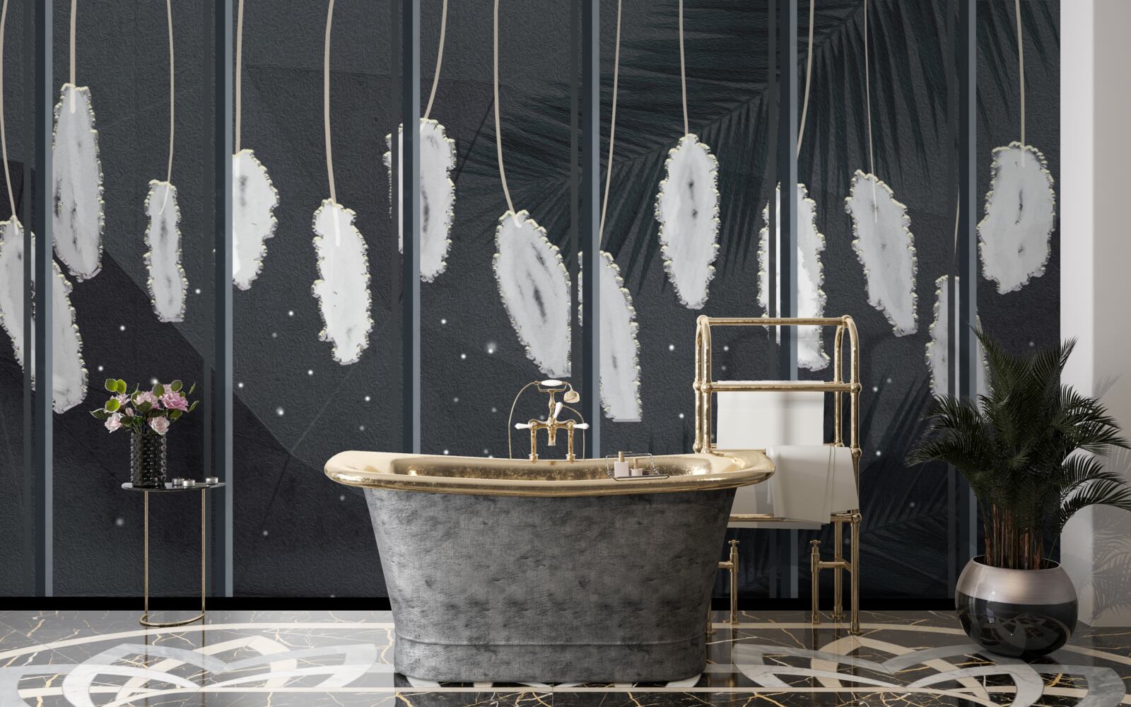 Fotobehang dons achter het avondglas