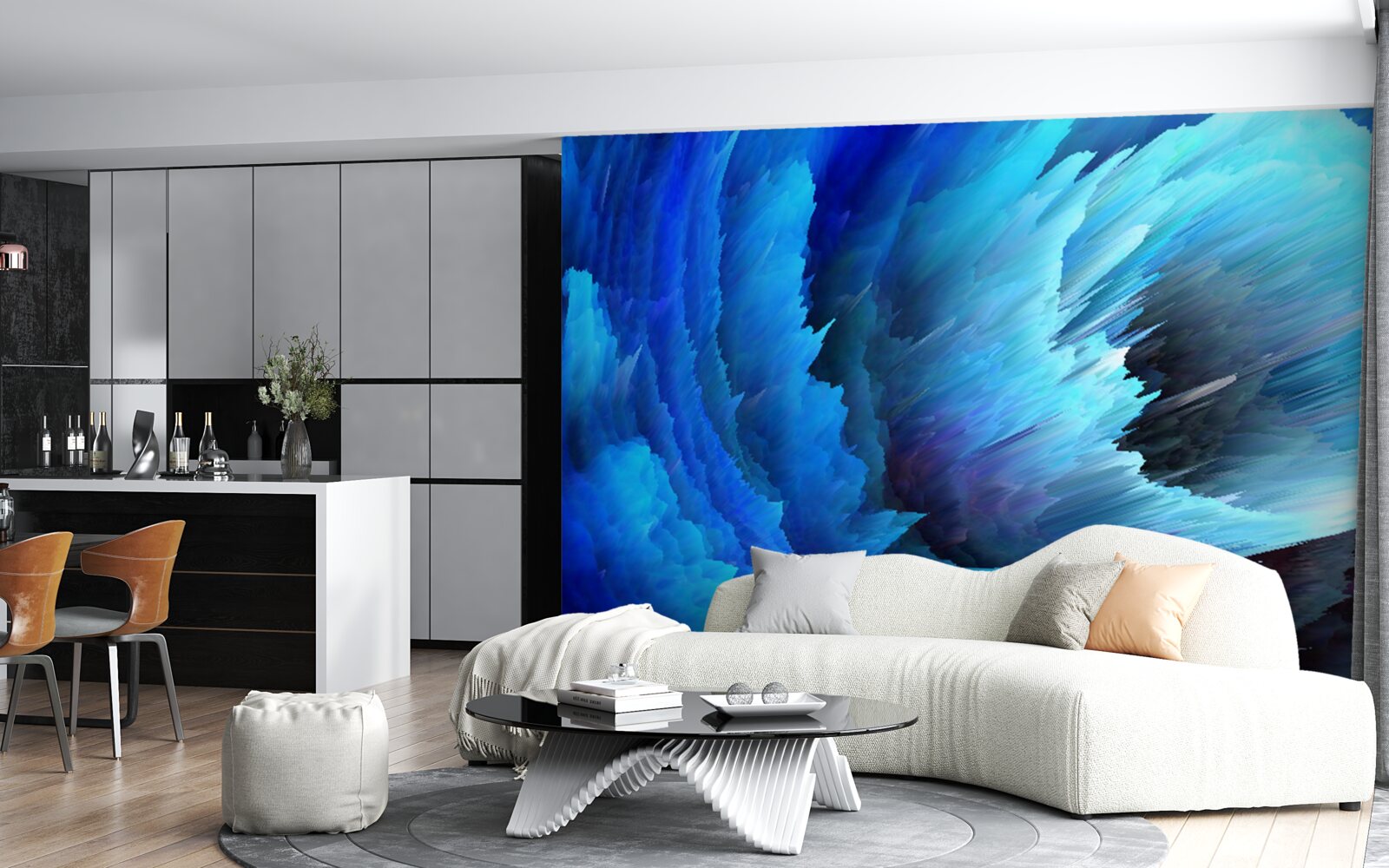 Fotobehang bevroren abstractie van rozen