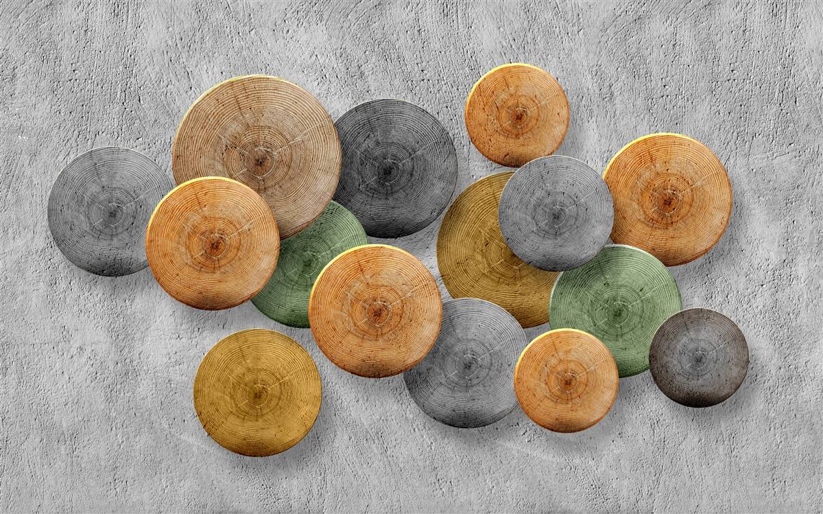 Fotobehang boomdelen met verschillende tinten