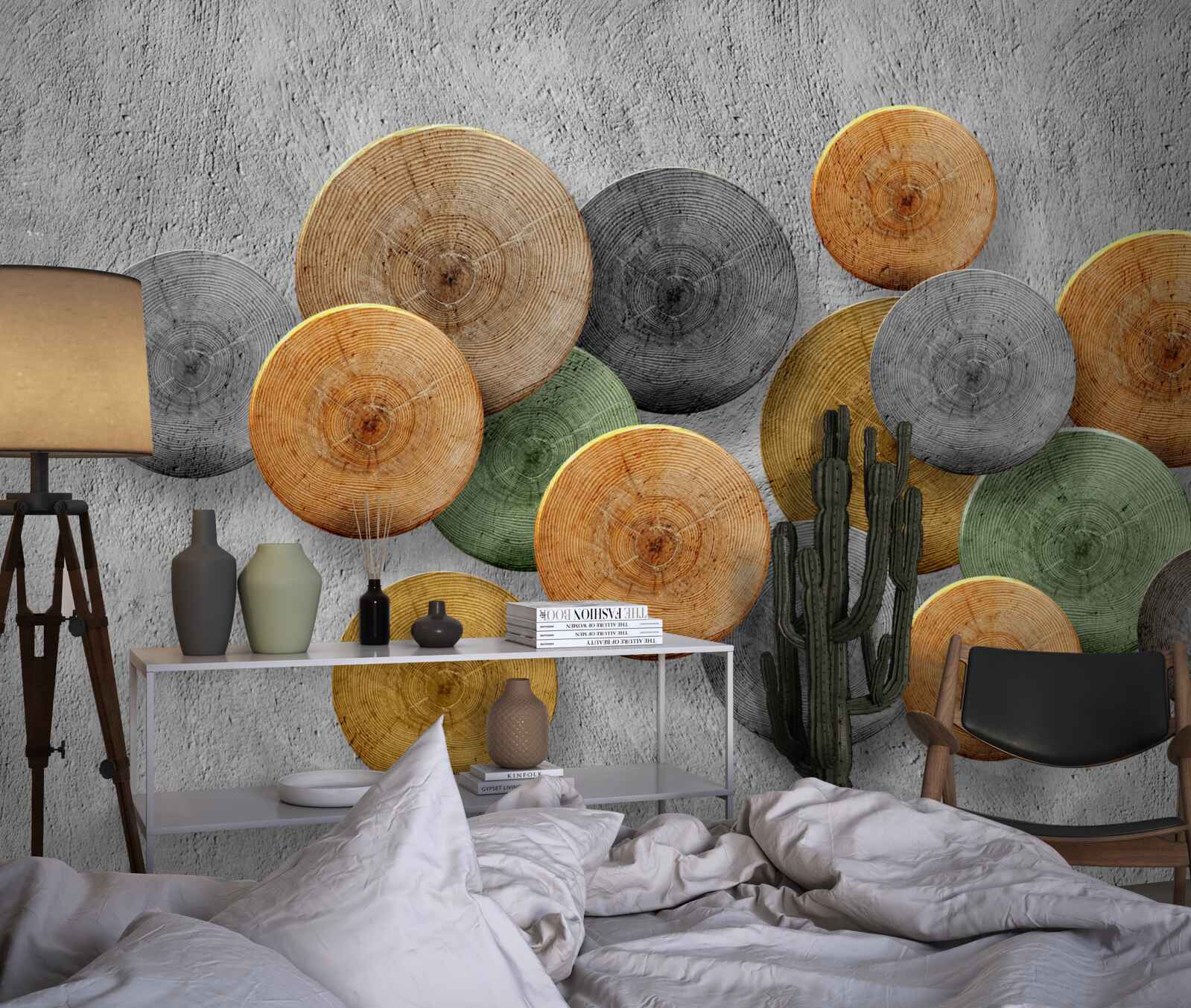 Fotobehang boomdelen met verschillende tinten