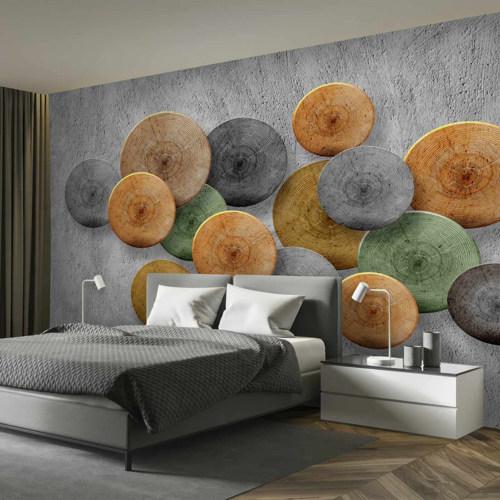 Fotobehang boomdelen met verschillende tinten