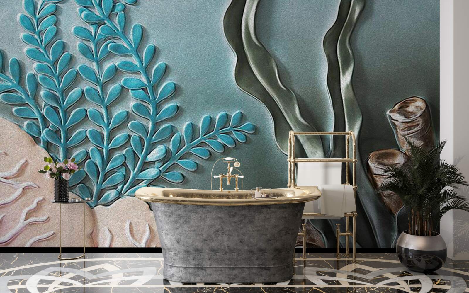 Fotobehang waterplanten en zeewier