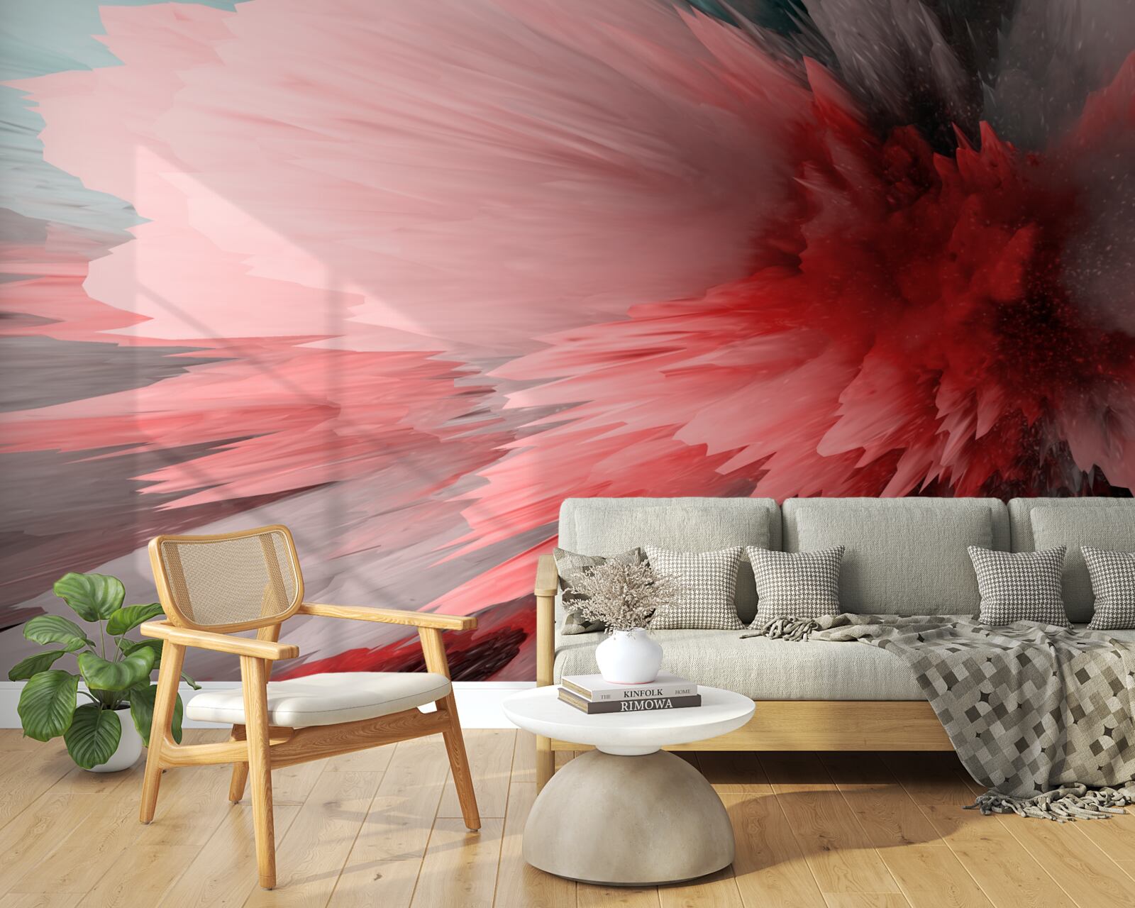 Fotobehang Energiek accent in scharlakenrode tinten