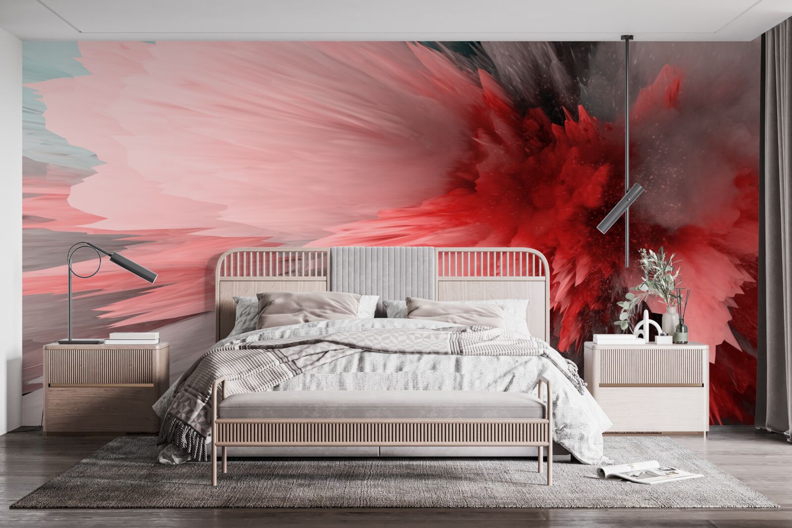 Fotobehang Energiek accent in scharlakenrode tinten