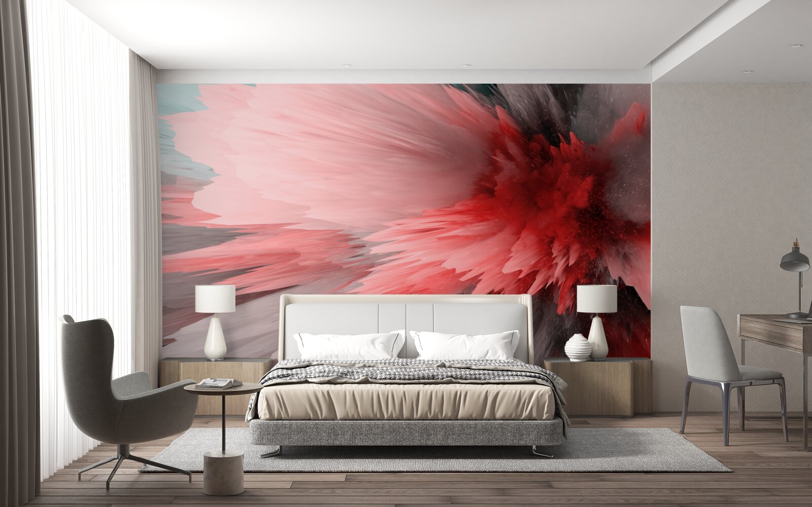 Fotobehang Energiek accent in scharlakenrode tinten