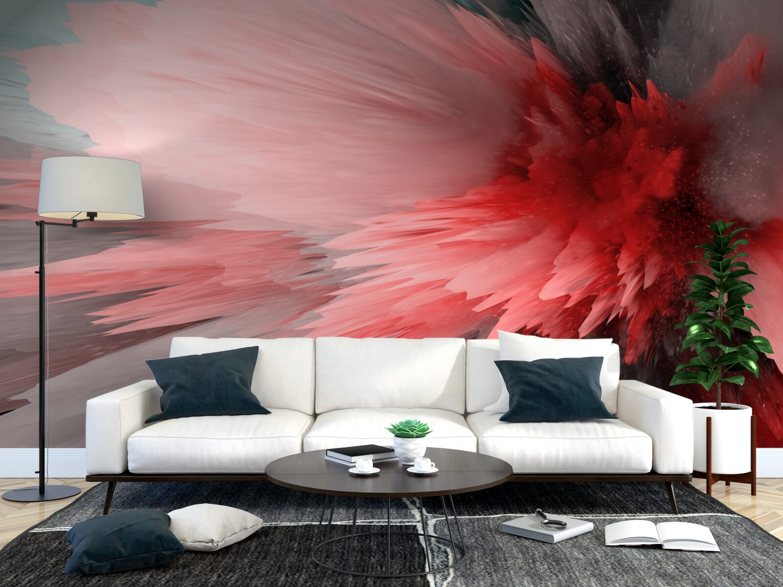 Fotobehang Energiek accent in scharlakenrode tinten