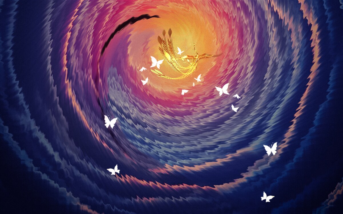 Fotobehang abstractie is licht in een donkere nacht