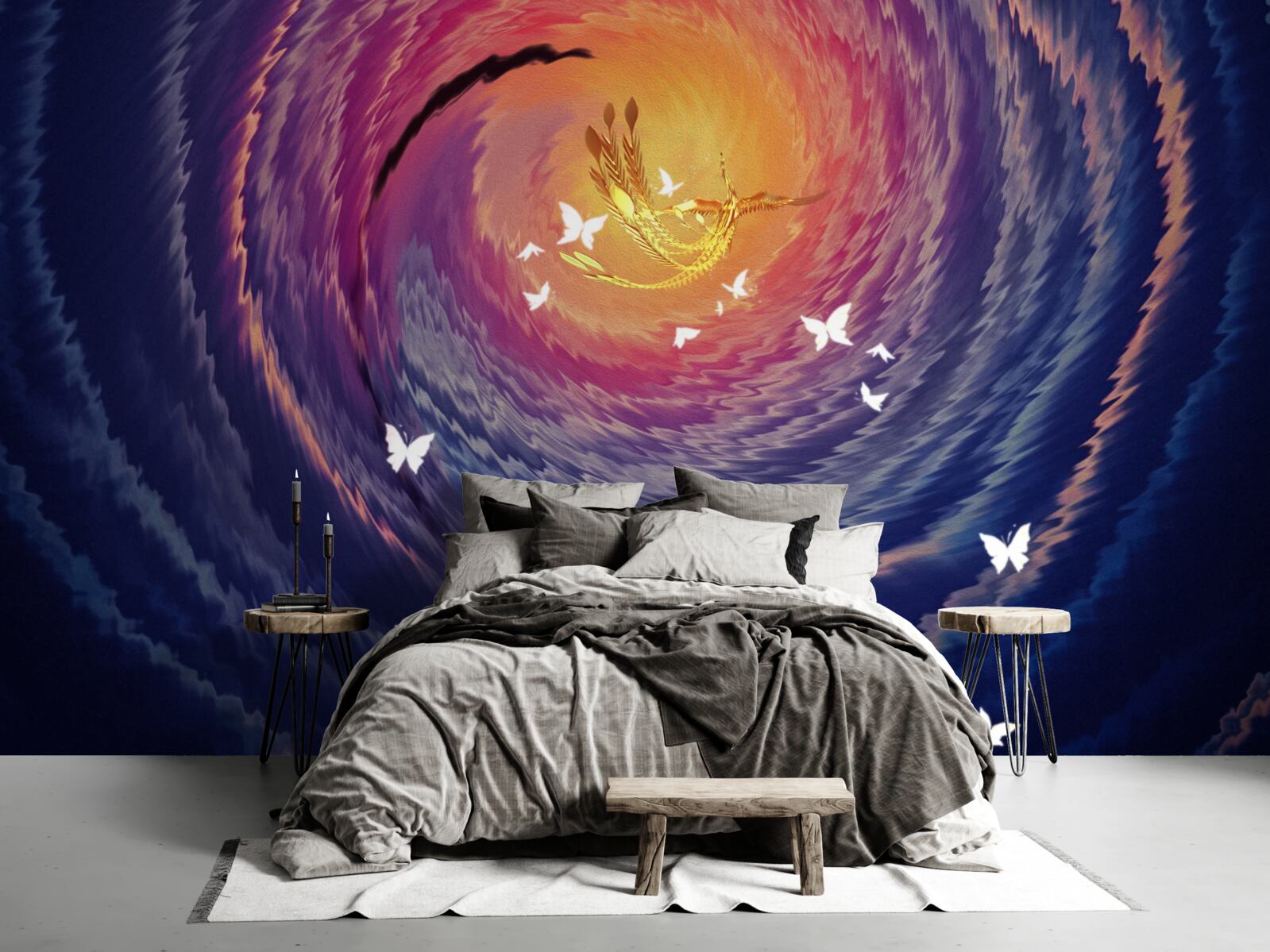 Fotobehang abstractie is licht in een donkere nacht