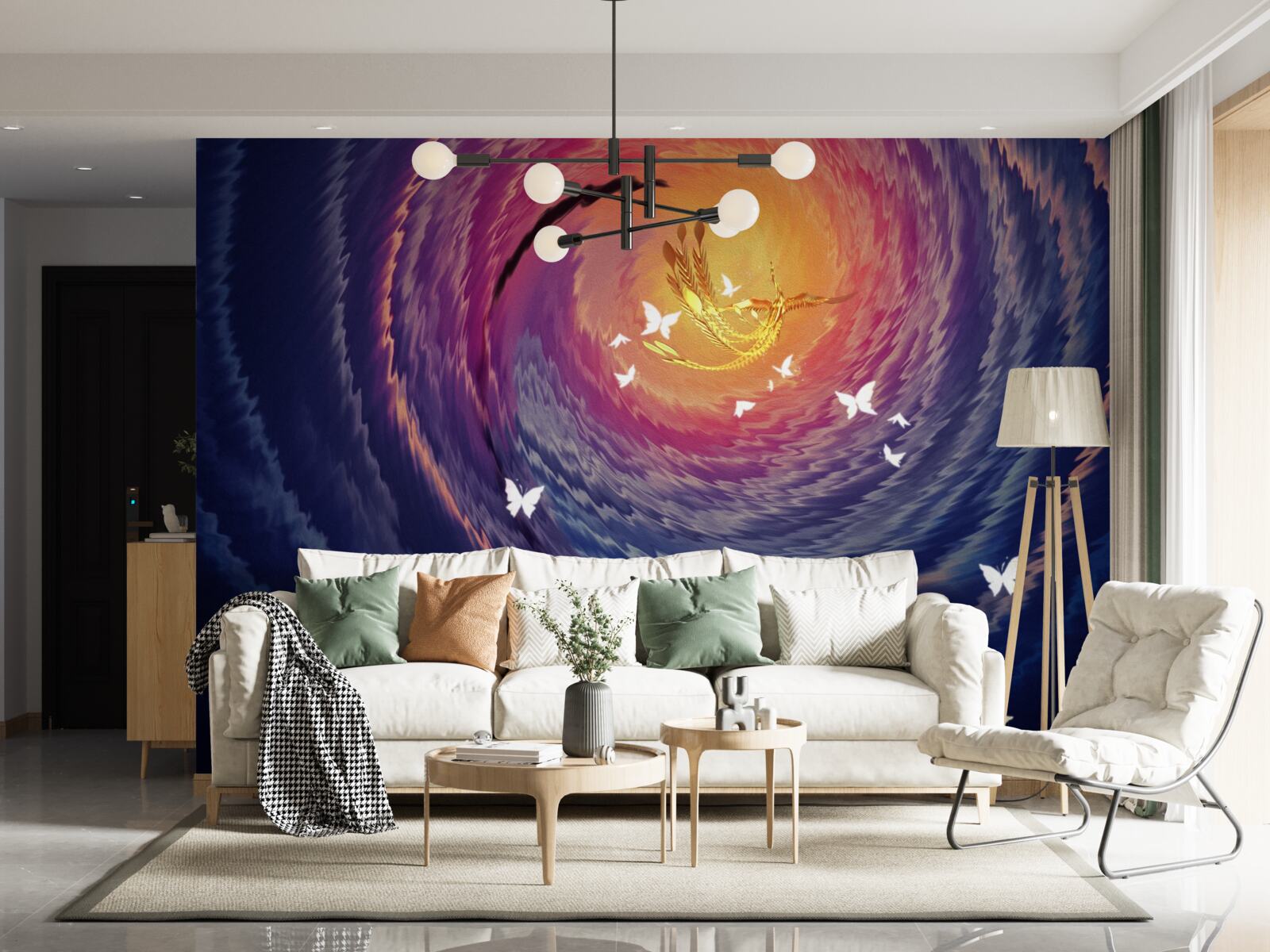 Fotobehang abstractie is licht in een donkere nacht