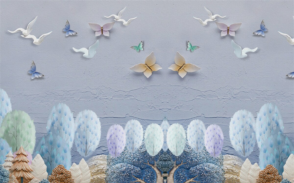 Fotobehang Het bos in de herfst is koud en vol kleur