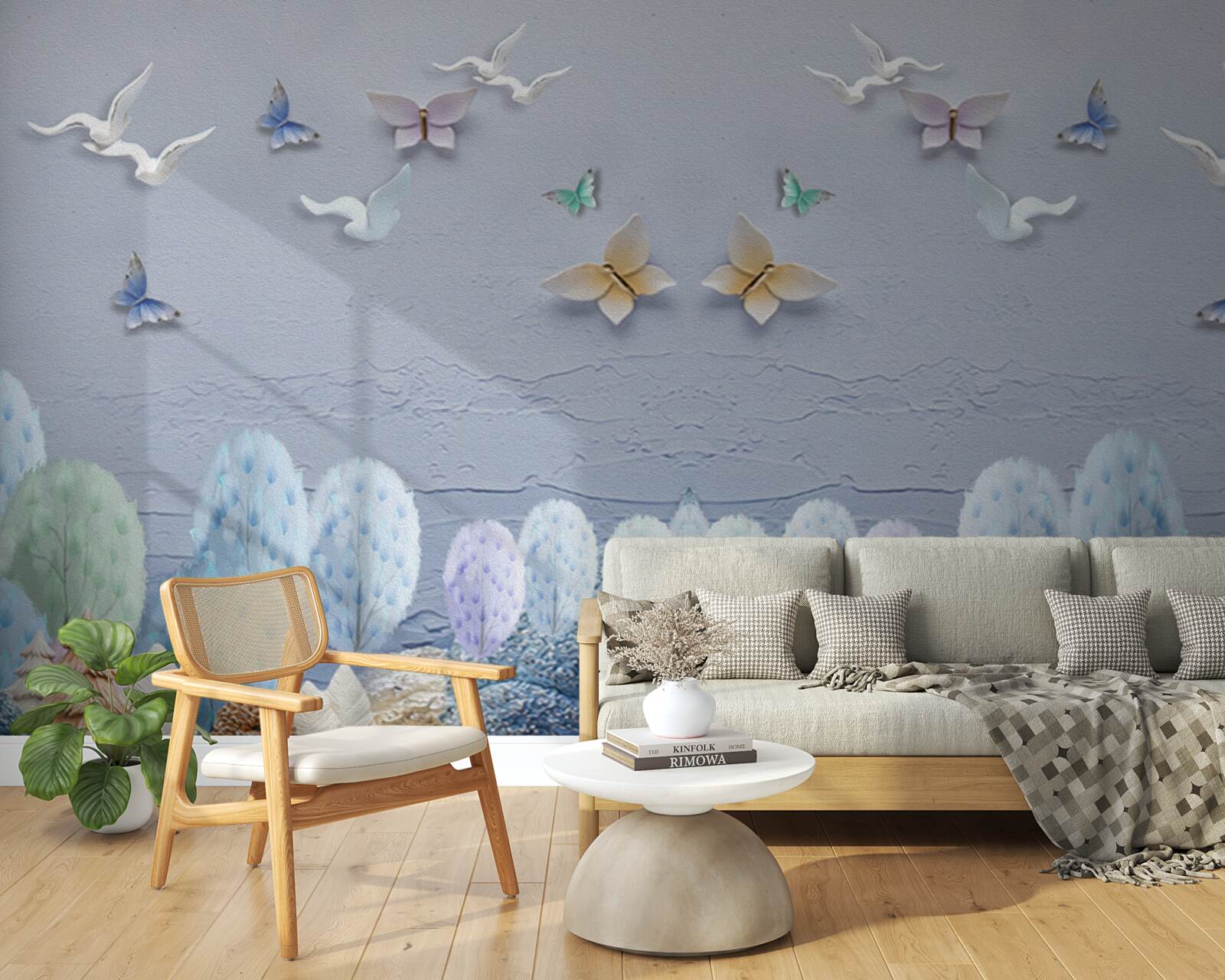 Fotobehang Het bos in de herfst is koud en vol kleur