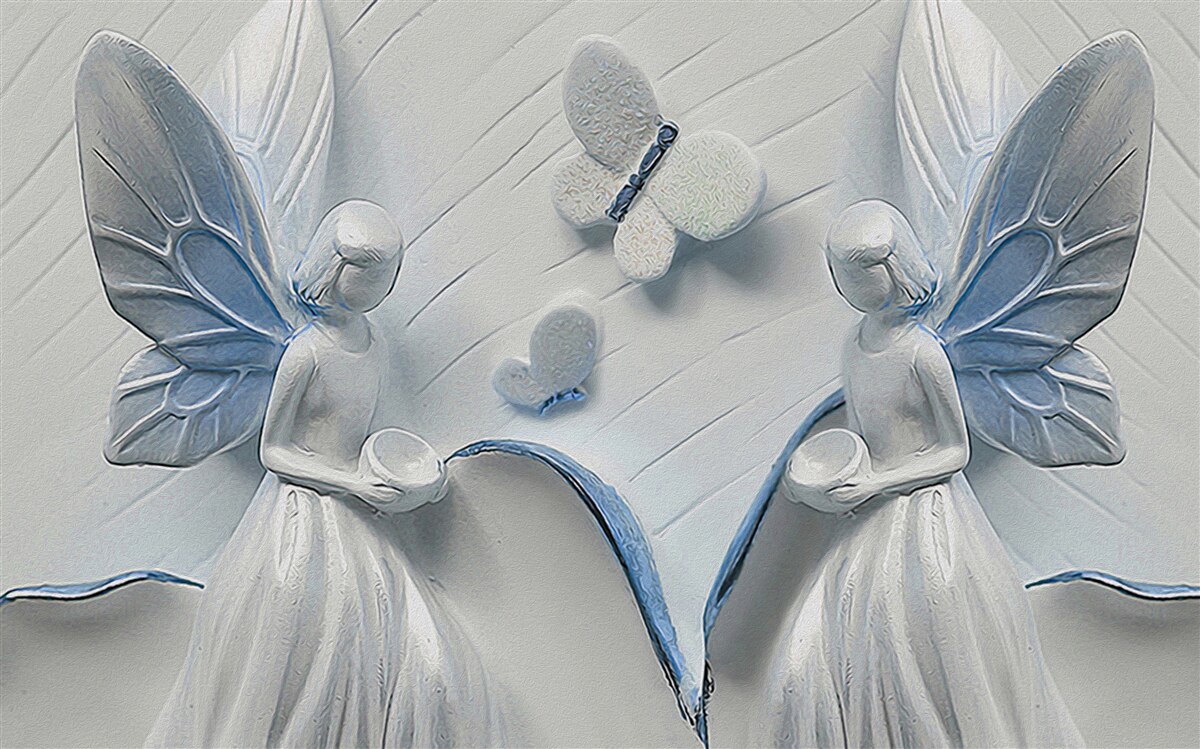 Fotobehang vrouwen met vlindervleugels