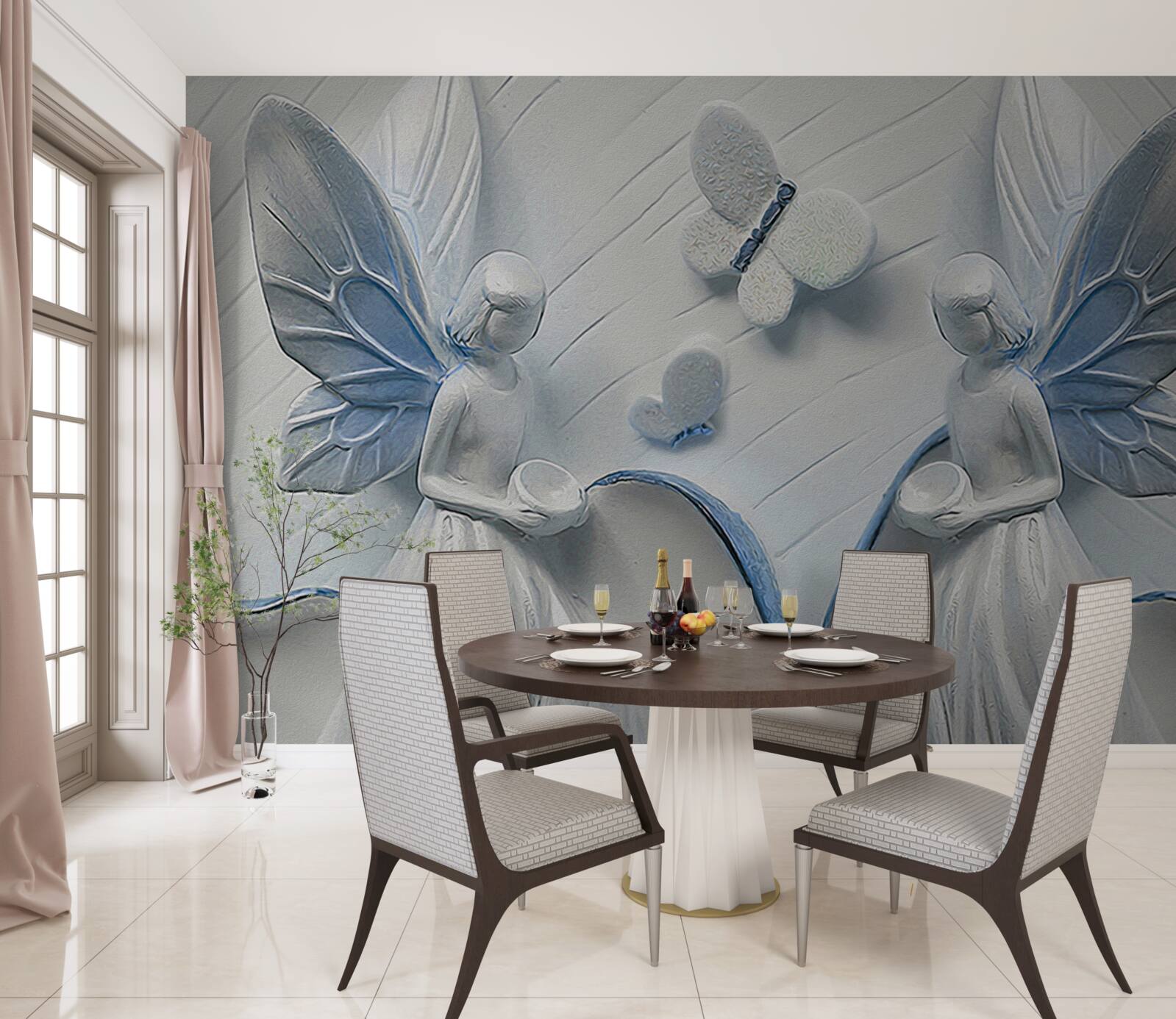 Fotobehang vrouwen met vlindervleugels