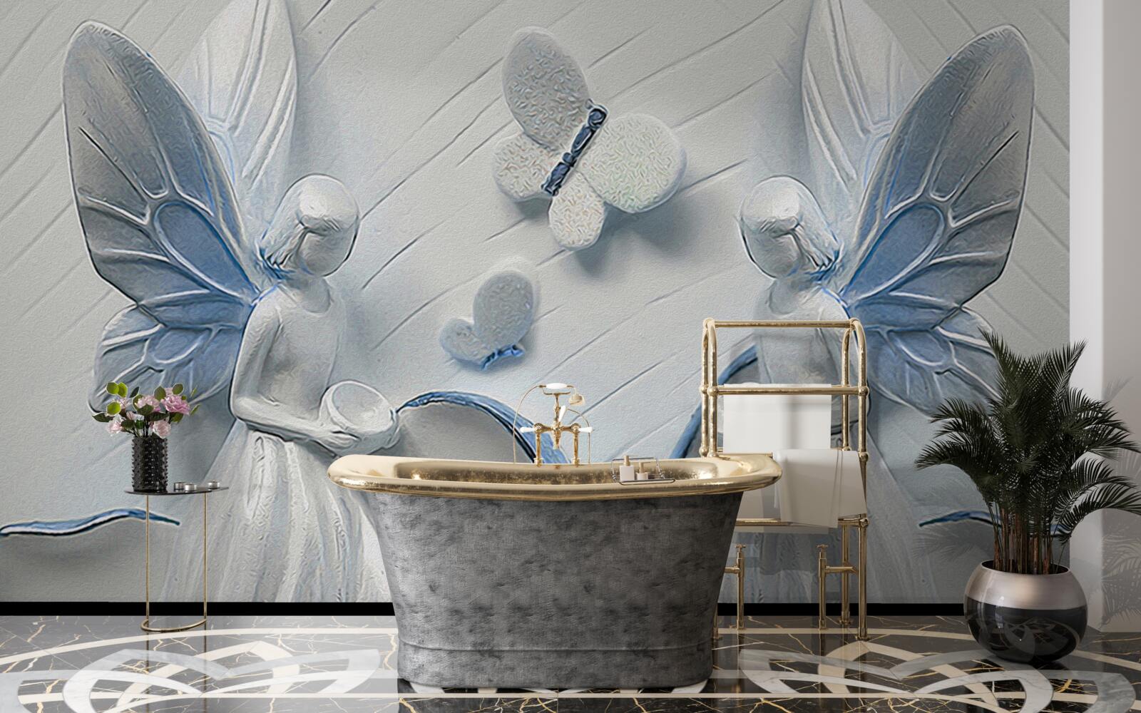 Fotobehang vrouwen met vlindervleugels