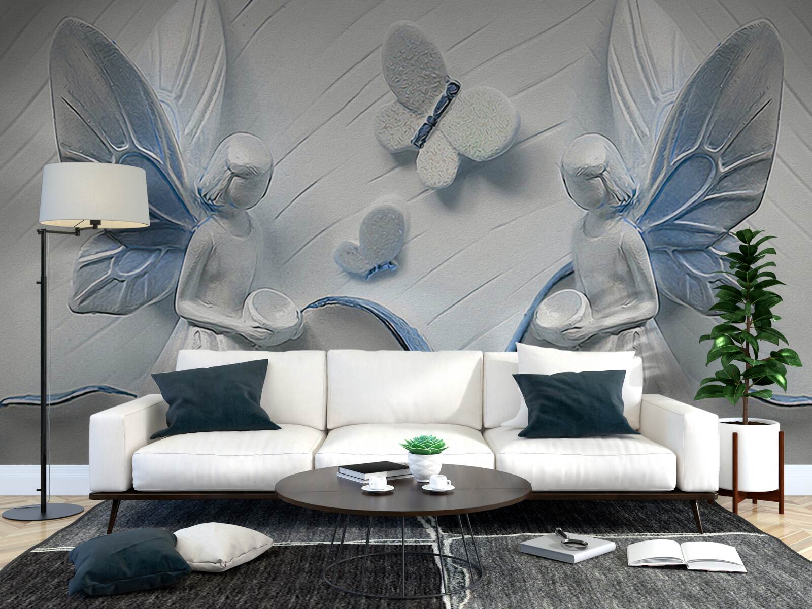 Fotobehang vrouwen met vlindervleugels