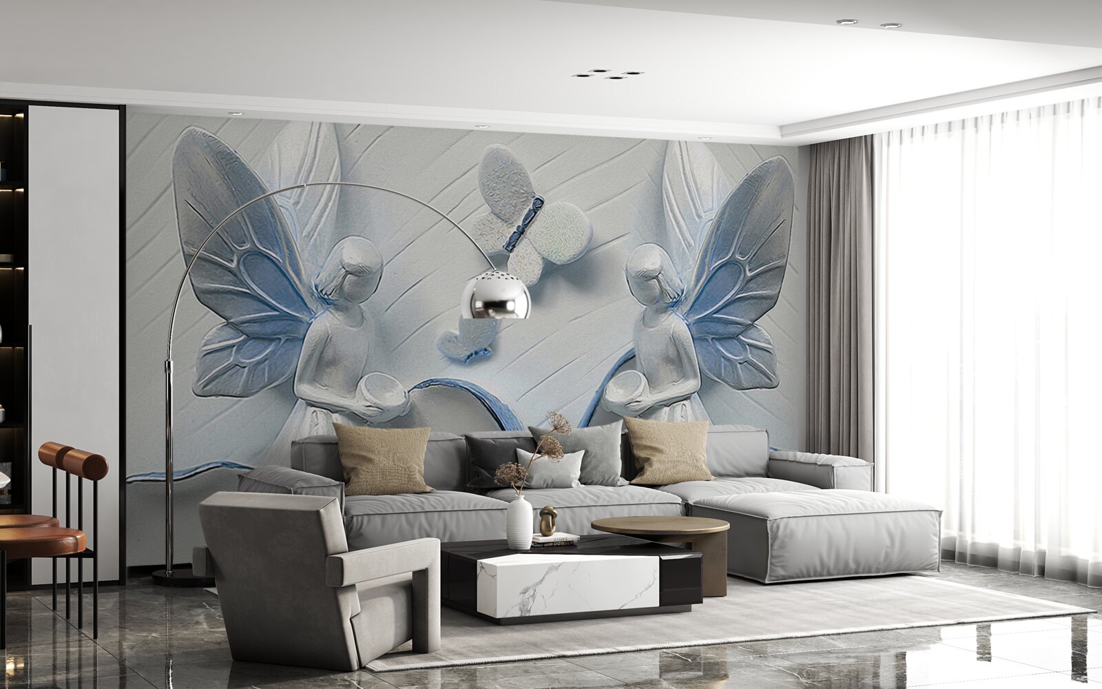 Fotobehang vrouwen met vlindervleugels