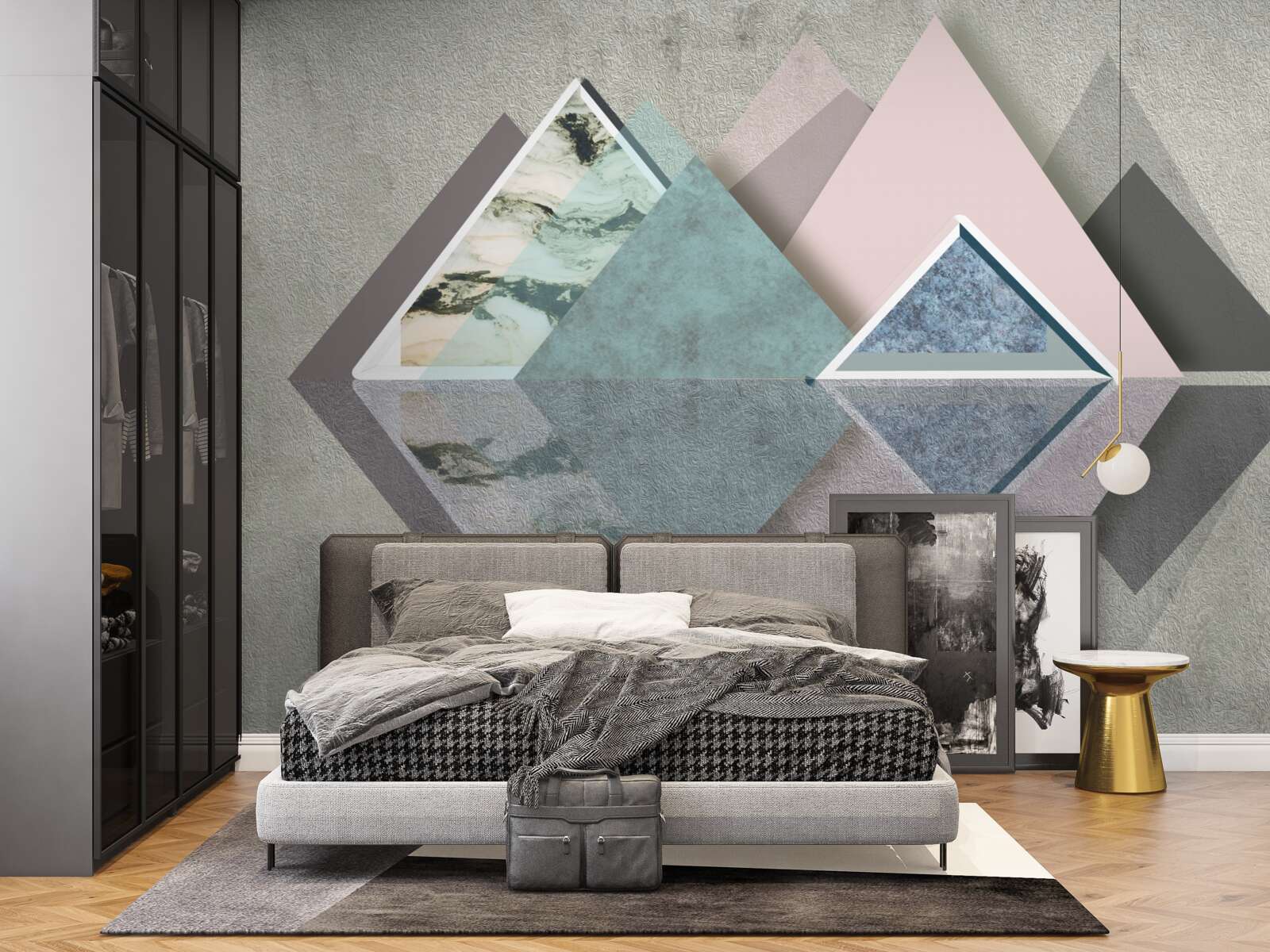 Fotobehang abstract woud van geometrie