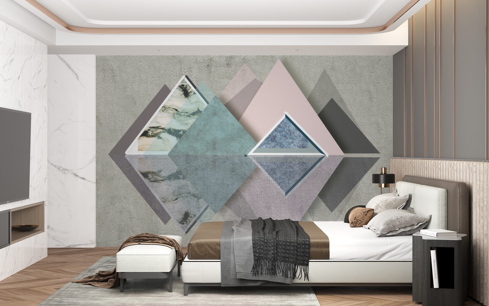 Fotobehang abstract woud van geometrie