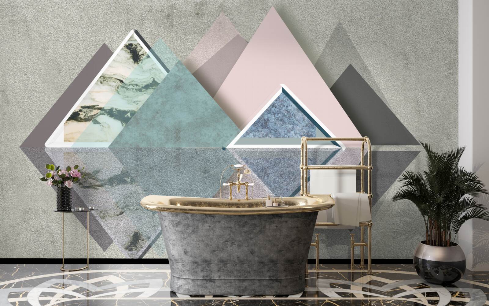 Fotobehang abstract woud van geometrie