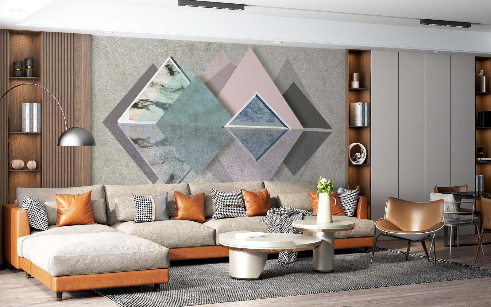 Fotobehang abstract woud van geometrie