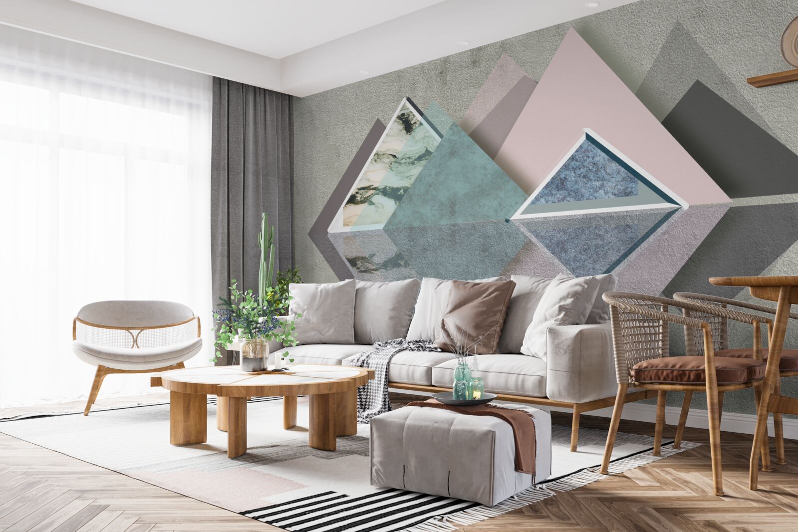 Fotobehang abstract woud van geometrie