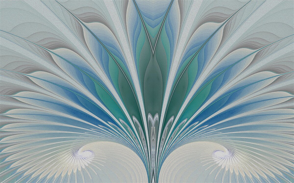 Fotobehang blauwe veren creëren een abstractie