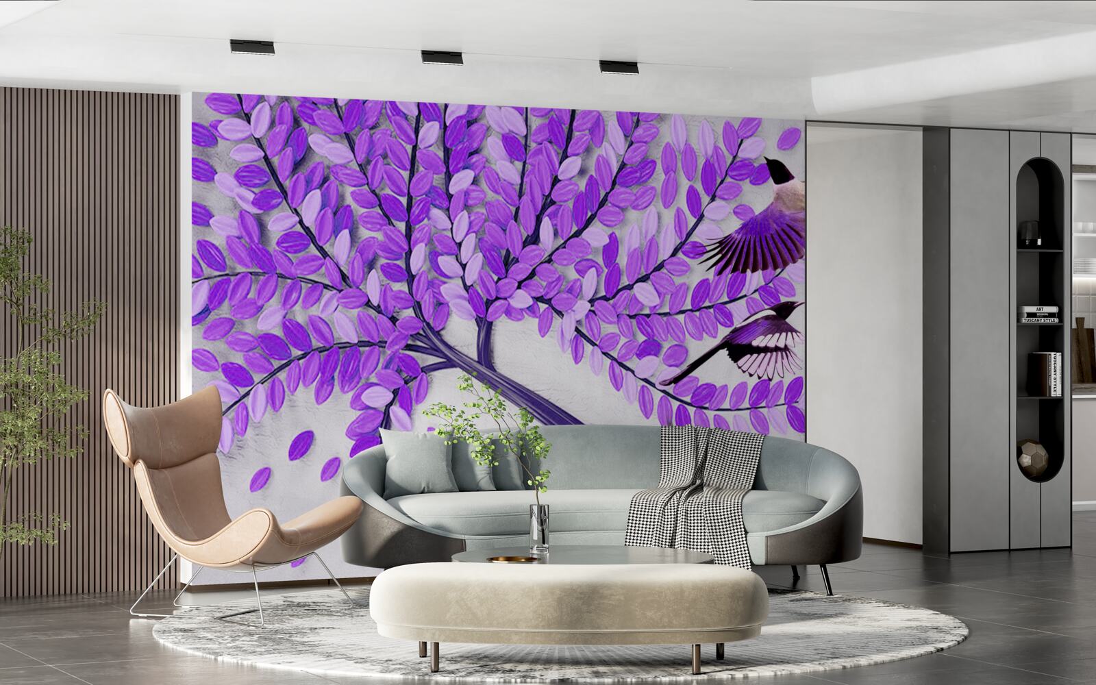 Fotobehang Levende seringbloemen en winterveren