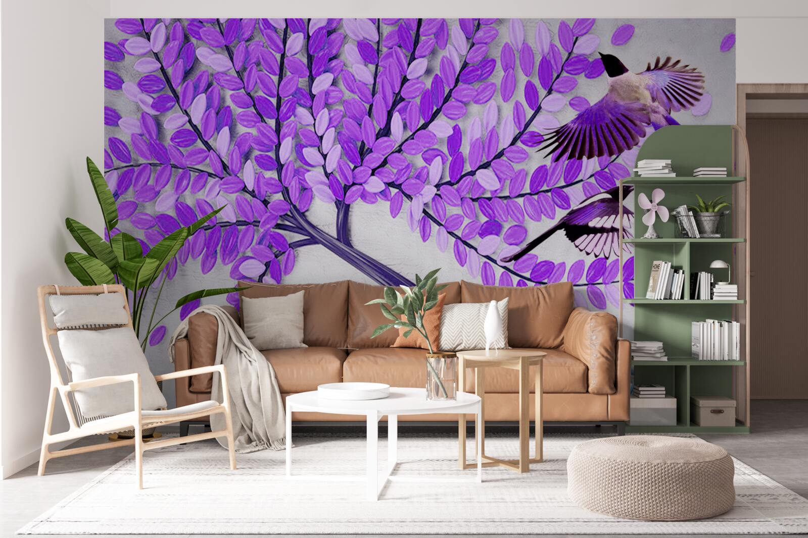 Fotobehang Levende seringbloemen en winterveren