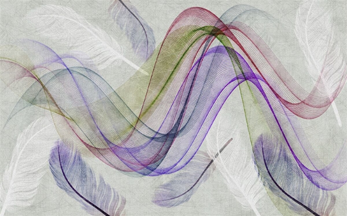 Fotobehang abstracte gekleurde lijnen