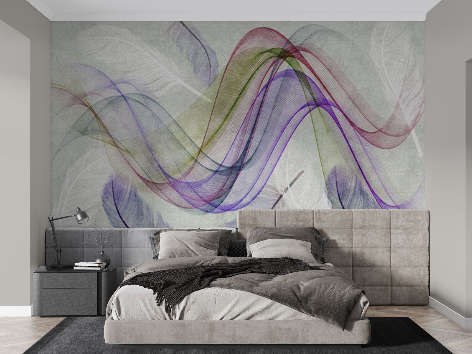 Fotobehang abstracte gekleurde lijnen