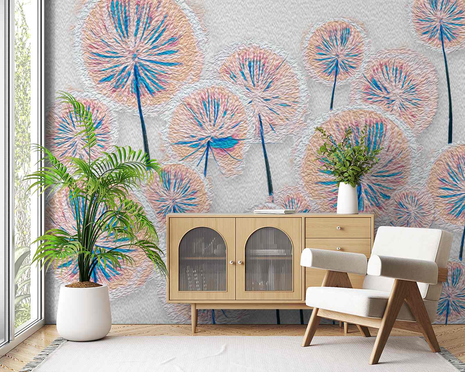 Fotobehang Paardenbloem op hoogtepunt van bloei