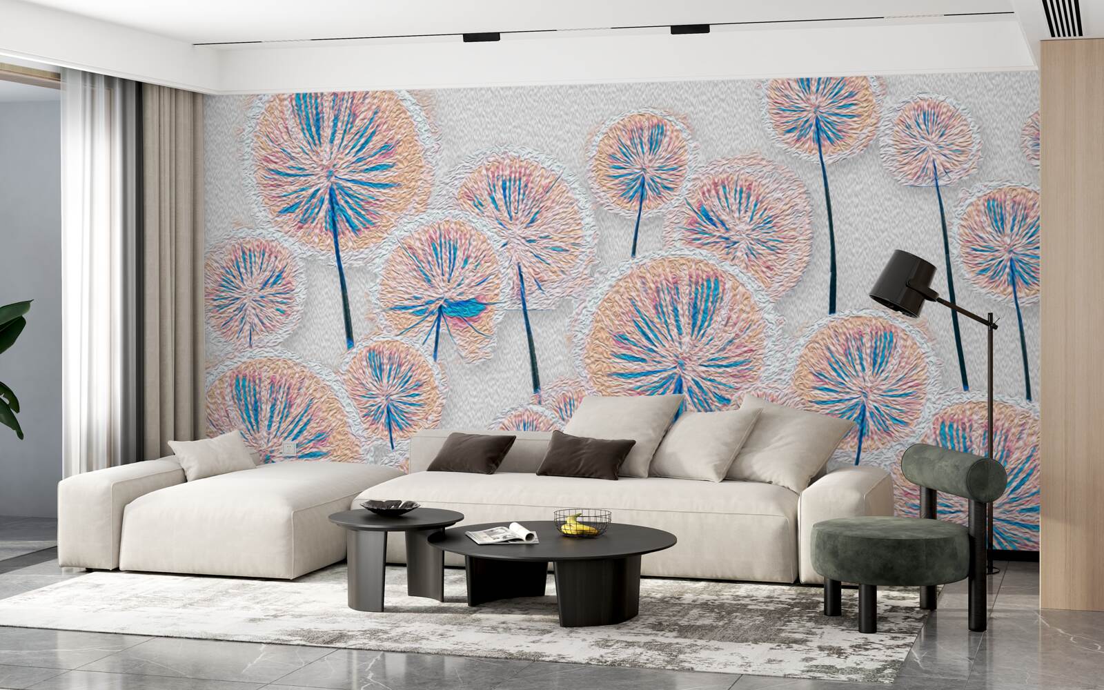 Fotobehang Paardenbloem op hoogtepunt van bloei