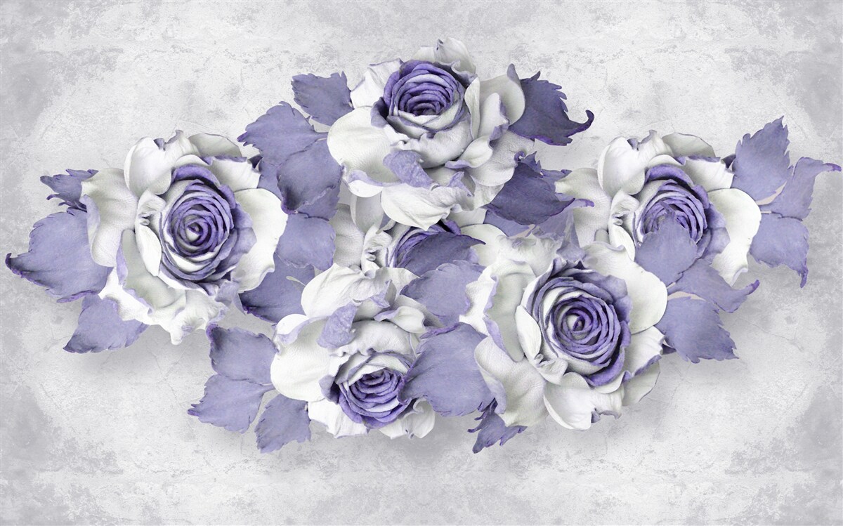 Fotobehang Prachtig boeket rozen in een delicate lila tint