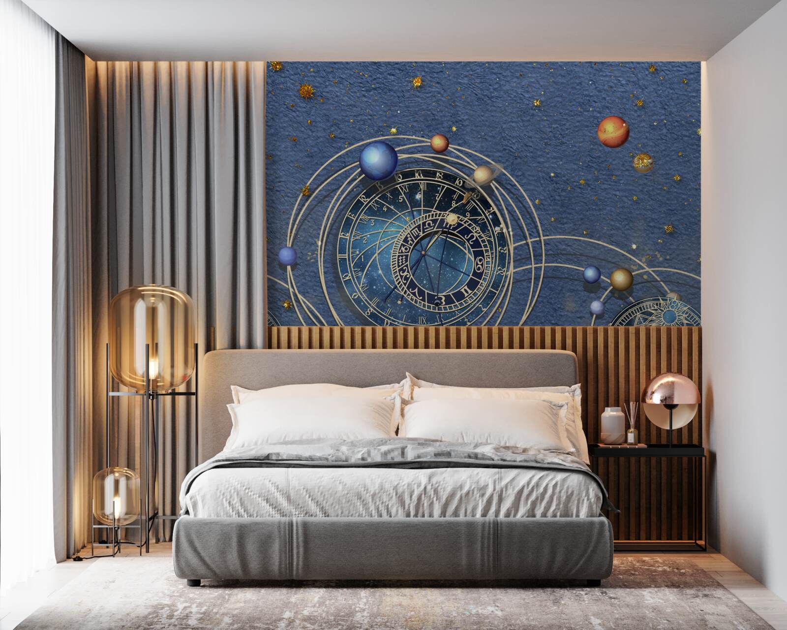Fotobehang het concept van planetaire beweging binnen het sterrenstelsel