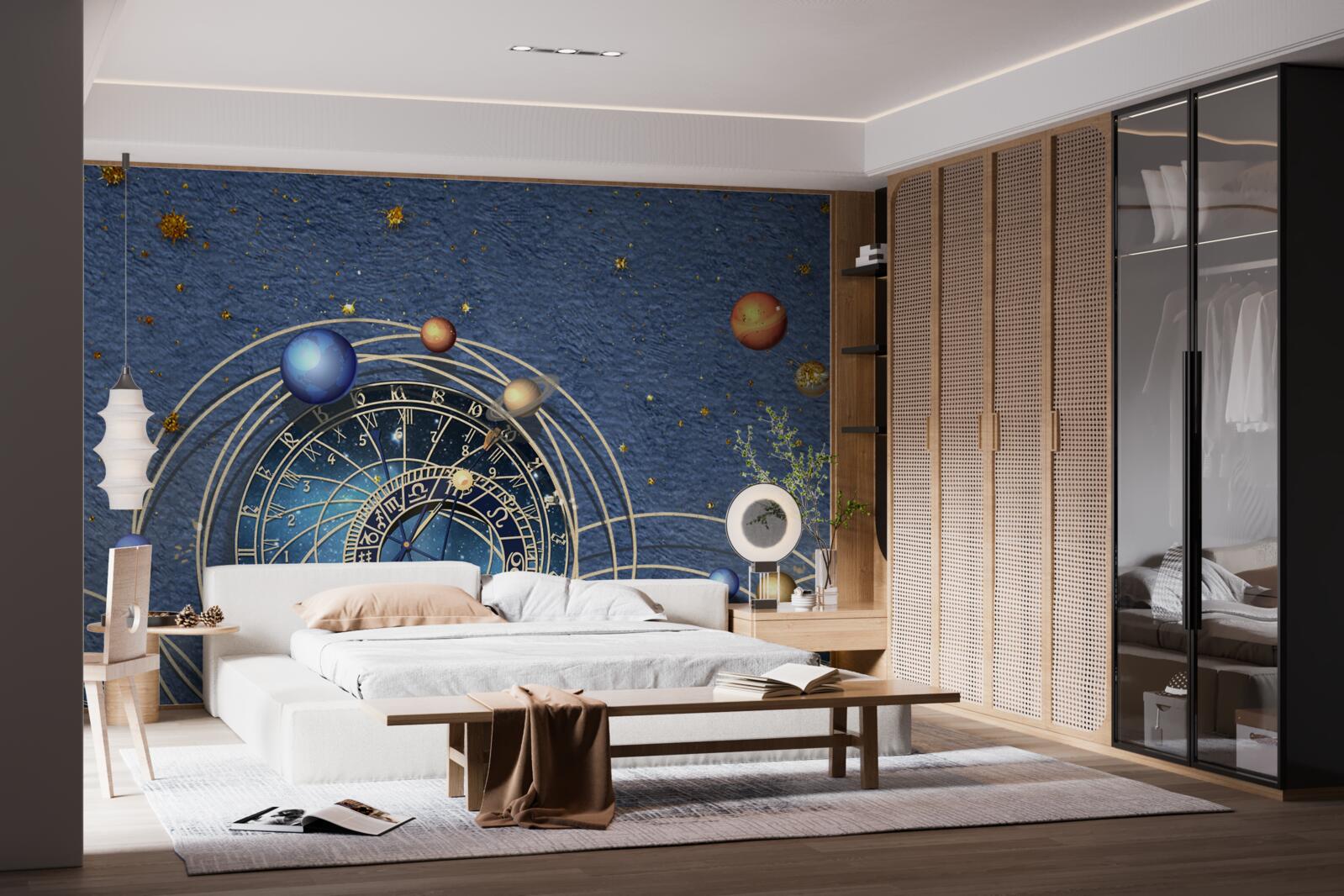 Fotobehang het concept van planetaire beweging binnen het sterrenstelsel