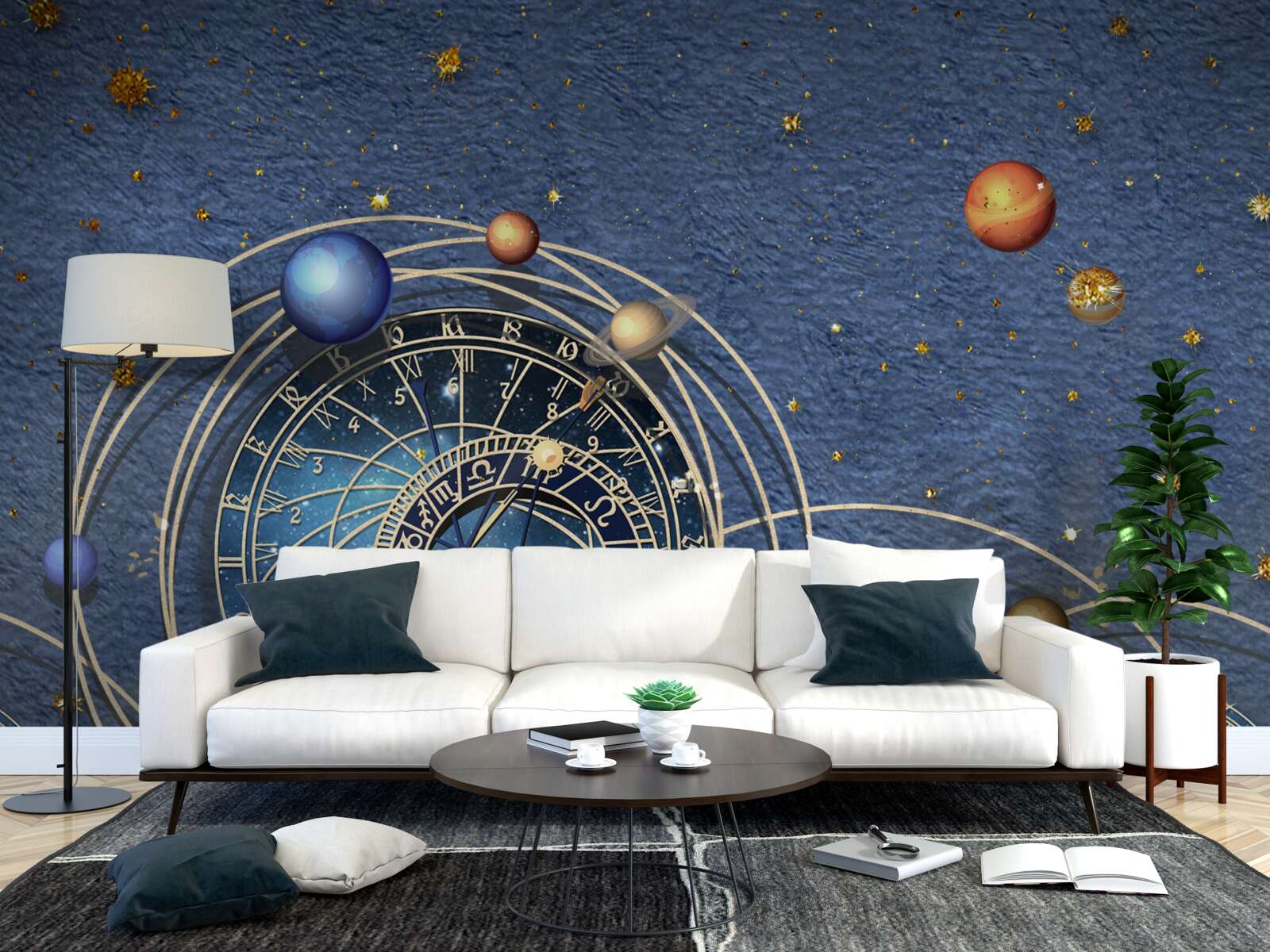 Fotobehang het concept van planetaire beweging binnen het sterrenstelsel