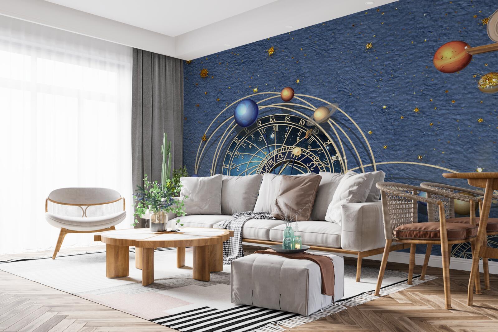 Fotobehang het concept van planetaire beweging binnen het sterrenstelsel