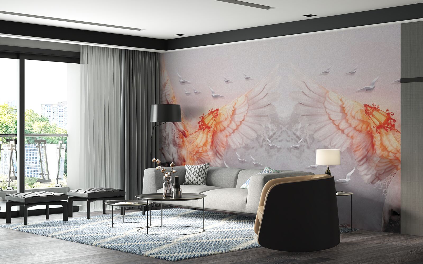 Fotobehang spanwijdte naar de hemel