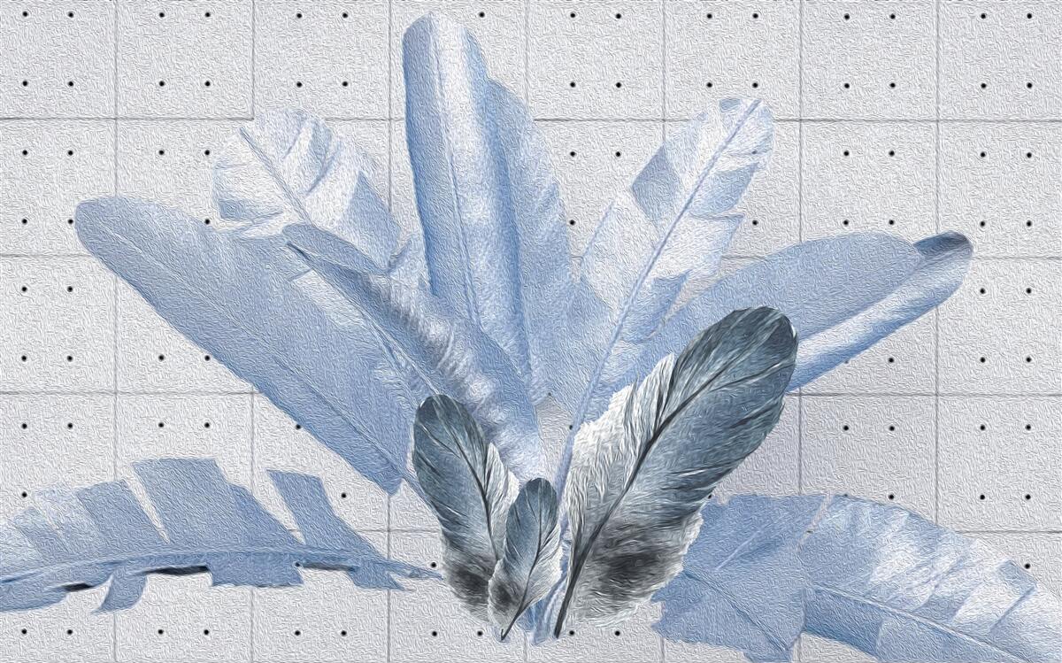 Fotobehang vormen van verschillende veren