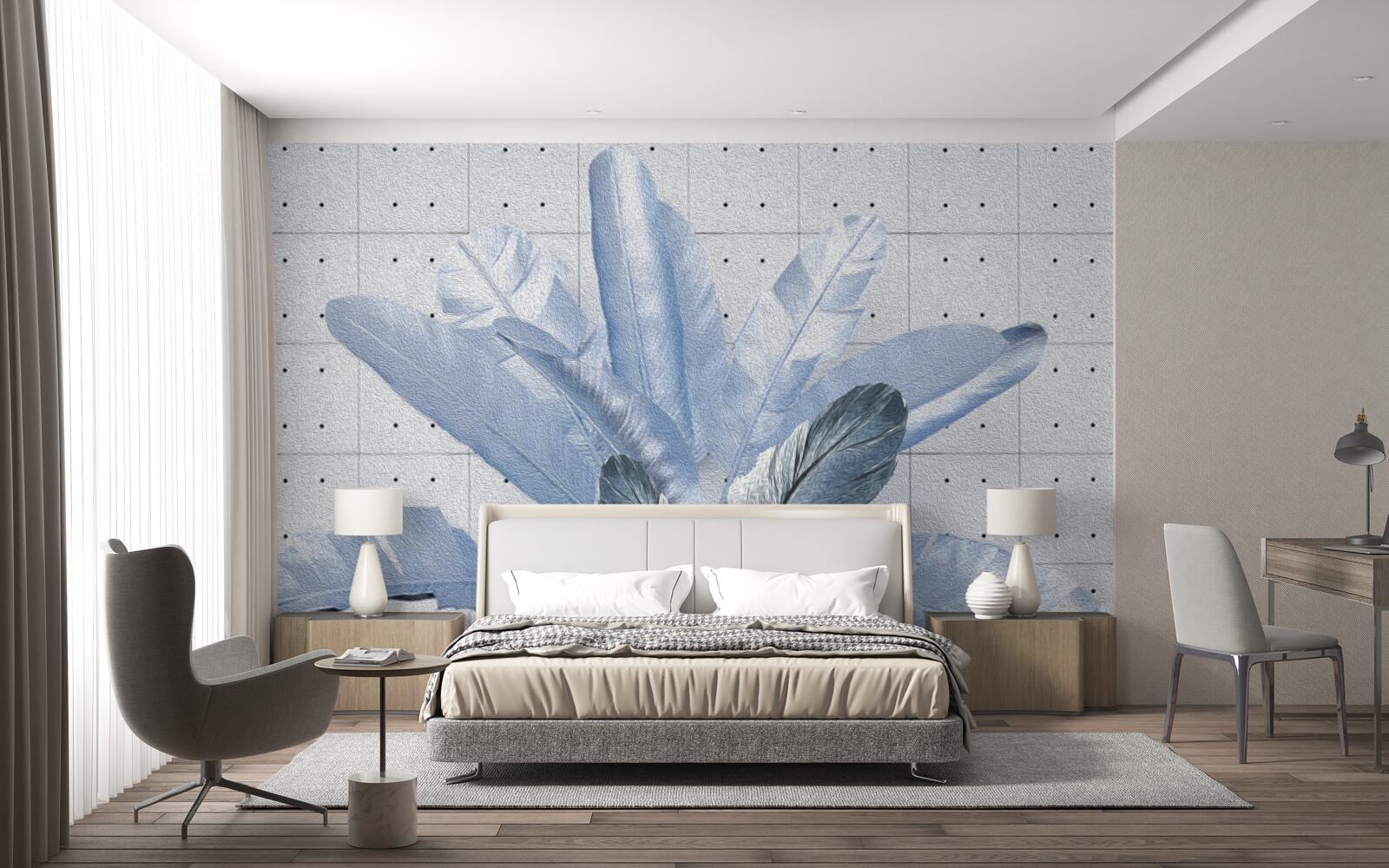 Fotobehang vormen van verschillende veren